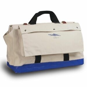 Estex #4 Canvas Tool Bag-22” Large-White/Blue-Lineman-Heavy Duty-Travel-Duffel